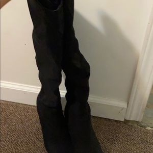 black knee high boots